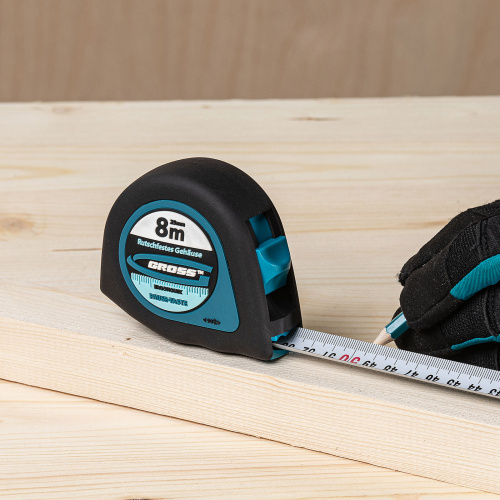 Рулетка "Ergonomisch",8 м x 25 мм,магнитный обрезиненный зацеп Gross по ценам производителя в Челябинске с доставкой по всей России