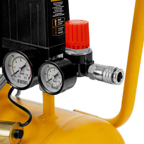 Компрессор DLS950/24 безмаслянный малошумный 950 Вт, 165 л/мин, ресивер 24 л Denzel по ценам производителя в Челябинске с доставкой по всей России