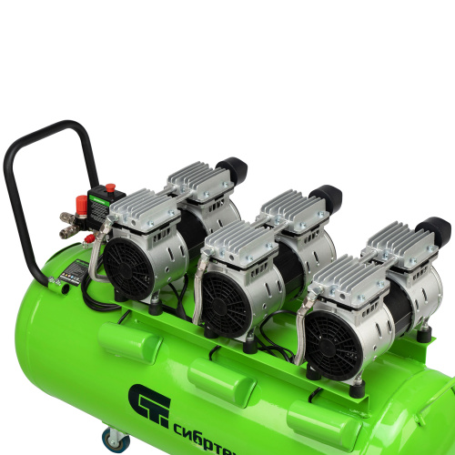 Компрессор безмаслянный малошумный МБ 2250/100, 2250 Вт, 100л, 400 л/мин Сибртех по ценам производителя в Челябинске с доставкой по всей России