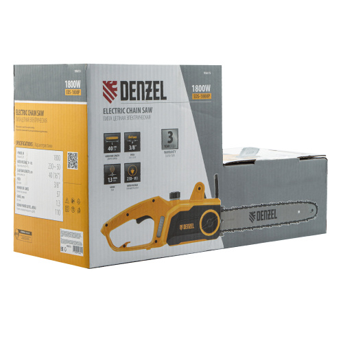 Пила цепная электрическая EDS-1800P, 1.8 кВт,поперечная, шина 40 см, шаг 3/8, паз 1.3 мм, 57 звеньев Denzel по ценам производителя в Челябинске с доставкой по всей России