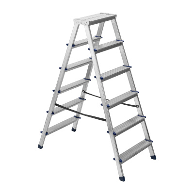 Стремянка двусторонняя 6 ступеней, алюминиевая, Сибртех по ценам производителя в Челябинске с доставкой по всей России