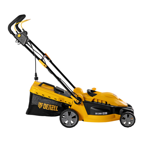 Газонокосилка электрическая GM-2000, 2000 Вт, ширина 43 см, 6 уровней, травосборник 45 л. Denzel по ценам производителя в Челябинске с доставкой по всей России