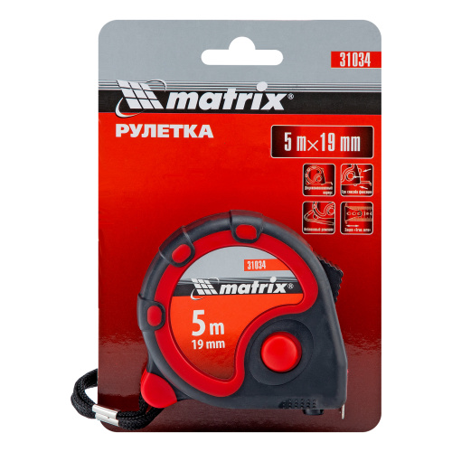 Рулетка Status 3 fixations,5 м х 19 мм,двухкомпонентный корпус,3 фиксации ленты Matrix по ценам производителя в Челябинске с доставкой по всей России