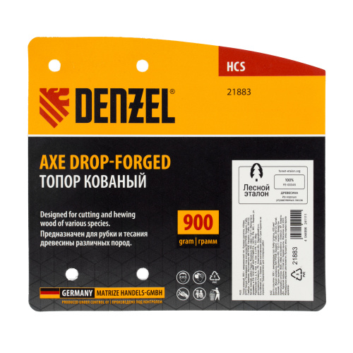 Топор кованый, 900 г, американский тип, буковая рукоятка, 430мм, EFP Denzel по ценам производителя в Челябинске с доставкой по всей России