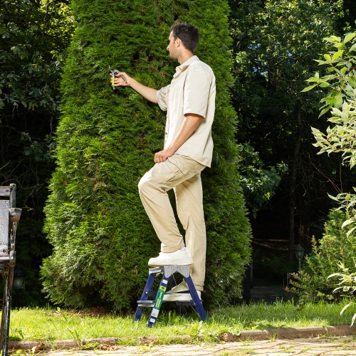 Стремянка двусторонняя 2 ступени, стальная, Сибртех по ценам производителя в Челябинске с доставкой по всей России