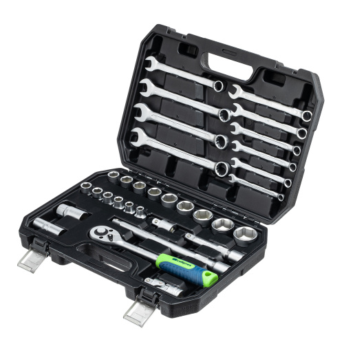 Набор инструментов, 1/2", пластиковый кейс, 32 предмета// Сибртех по ценам производителя в Челябинске с доставкой по всей России