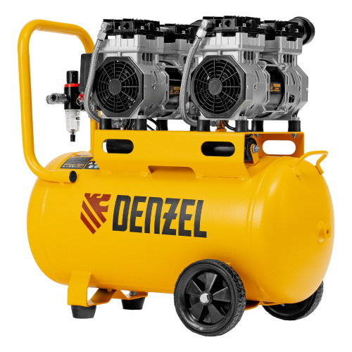 Компрессор безмасляный, малошумный DLS 1500/50, 1500 ВТ, 2x750, 50 л, 260 л/мин Denzel по ценам производителя в Челябинске с доставкой по всей России