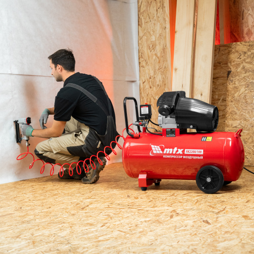 Компрессор воздушный КК-2200/100, 2,2 кВт, 350 л/мин, 100 л, прямой привод, масляный MTX по ценам производителя в Челябинске с доставкой по всей России