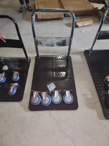 Тележка платформенная 650 кг TOR PH650 (890x590) со складной ручкой (пластиковые колеса 125 мм) по ценам производителя в Челябинске с доставкой по всей России