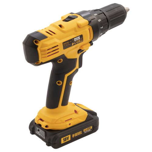 Дрель-шуруповерт аккумуляторная CDL-IB-18-02, Li-Ion, 18 В, 2 акк. Denzel по ценам производителя в Челябинске с доставкой по всей России
