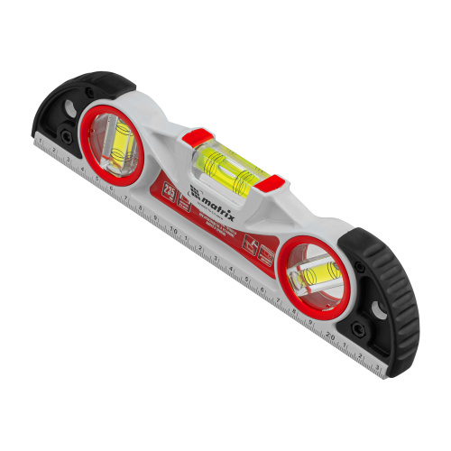 Уровень алюминиевый литой, фрезерованный, 3 глазка, две ударные площадки, 235 мм Matrix по ценам производителя в Челябинске с доставкой по всей России