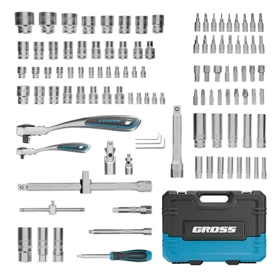 Набор инструментов, 1/4", 1/2", CrV, 120 зубьев, 109 предметов Gross по ценам производителя в Челябинске с доставкой по всей России