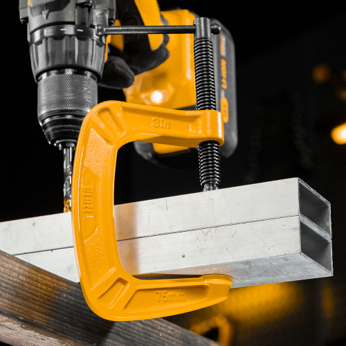 Струбцина G-образная, усиленная, 75 мм Denzel по ценам производителя в Челябинске с доставкой по всей России