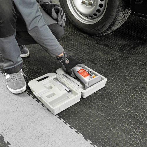 Домкрат гидравлический бутылочный, 4 т, h подъема 194-372 мм, в пластиковом кейсе Matrix по ценам производителя в Челябинске с доставкой по всей России