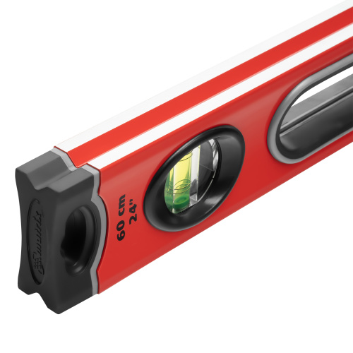 Уровень алюминиевый, 600 мм, 3 глазка, ударопрочные заглушки, двухкомпонентные ручки Matrix ProFI по ценам производителя в Челябинске с доставкой по всей России