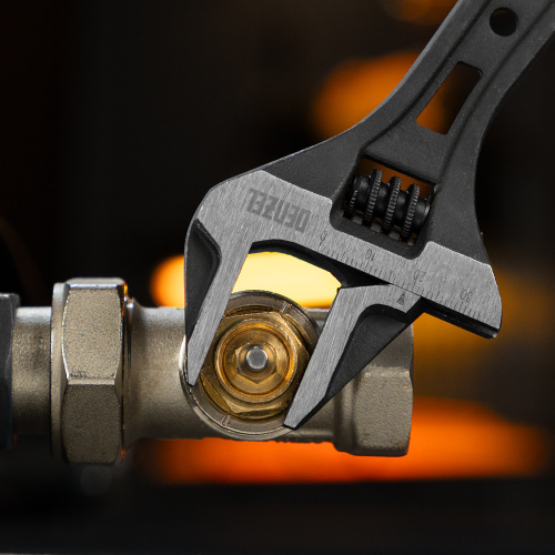 Ключ разводной, 200 мм, CrV, кованый Denzel по ценам производителя в Челябинске с доставкой по всей России