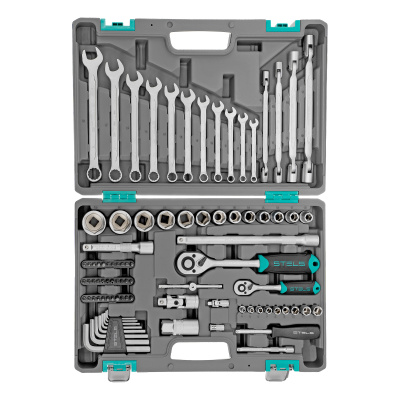 Набор инструментов, 1/2", 1/4", CrV, пластиковый кейс 88 предметов Stels по ценам производителя в Челябинске с доставкой по всей России