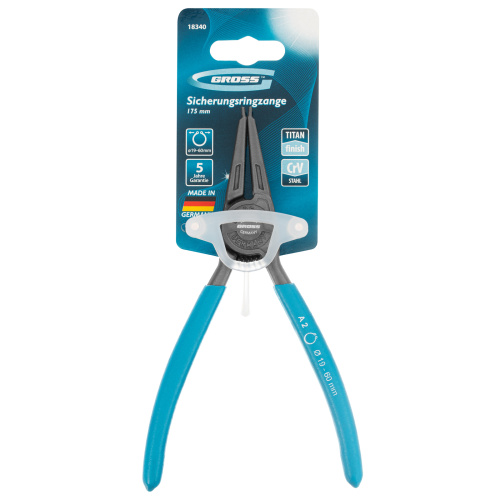 Съемник, 175 мм, для внешних стопорных колец (19-60 мм) прямые губки (разжим) Gross по ценам производителя в Челябинске с доставкой по всей России