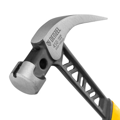 Молоток-гвоздодер 450 г, цельнокованый,боек с магнитом, двухкомп. обрезин. рук-ка Denzel по ценам производителя в Челябинске с доставкой по всей России