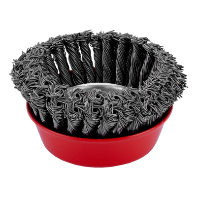 Щетка для УШМ, 125 мм, М14, "чашка", двухрядная, крученая проволока 0.8 мм Matrix по ценам производителя в Челябинске с доставкой по всей России