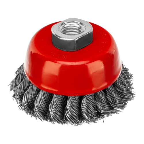 Щетка для УШМ, 75 мм, М14, "чашка", двухрядная, крученая проволока 0.5 мм Matrix по ценам производителя в Челябинске с доставкой по всей России