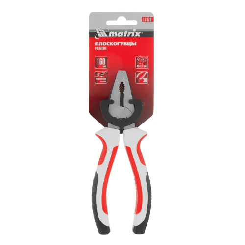 Плоскогубцы Premium, 160 мм, трехкомпонентные рукоятки Matrix по ценам производителя в Челябинске с доставкой по всей России