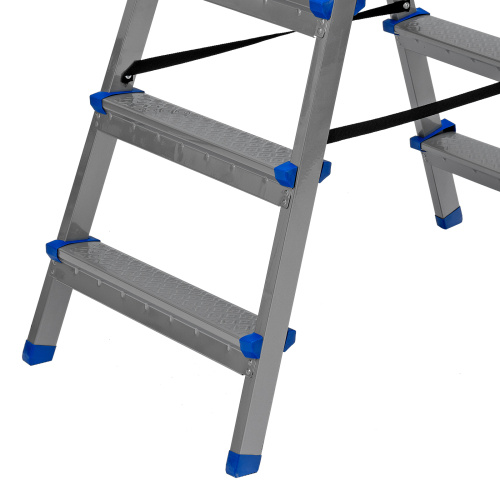 Стремянка двухсторонняя 5 ступеней, сталь профиль, стальные ступени, Сибртех по ценам производителя в Челябинске с доставкой по всей России