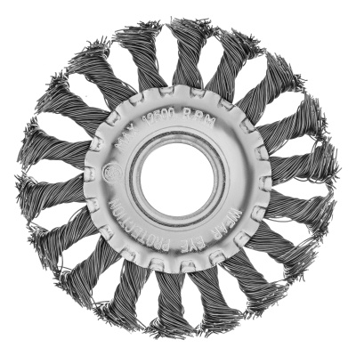 Щетка для УШМ 100 мм, посадка 22.2 мм, плоская, крученая проволока 0.5 мм Matrix по ценам производителя в Челябинске с доставкой по всей России