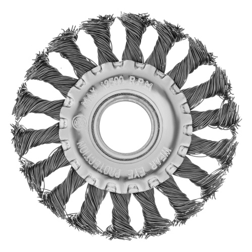 Щетка для УШМ 100 мм, посадка 22.2 мм, плоская, крученая проволока 0.5 мм Matrix по ценам производителя в Челябинске с доставкой по всей России
