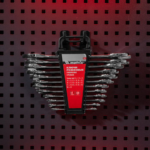 Набор ключей рожковых 12 шт, (6-32мм) CrV, EllipticaL зеркальное хромирование Matrix по ценам производителя в Челябинске с доставкой по всей России