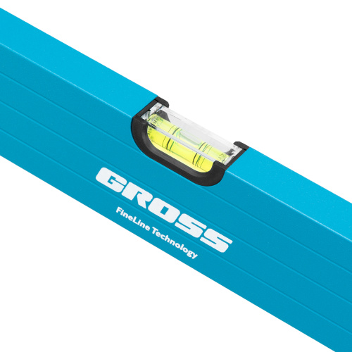 Уровень алюминиевый, 2000 мм, усиленный с ударопрочными заглушками, рукоятки, 3 глазка Gross по ценам производителя в Челябинске с доставкой по всей России