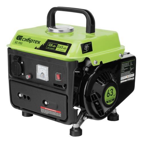 Генератор бензиновый БС-950, 0.8 кВт, 230 В, 2-х тактный, 4 л, ручной стартер Сибртех по ценам производителя в Челябинске с доставкой по всей России