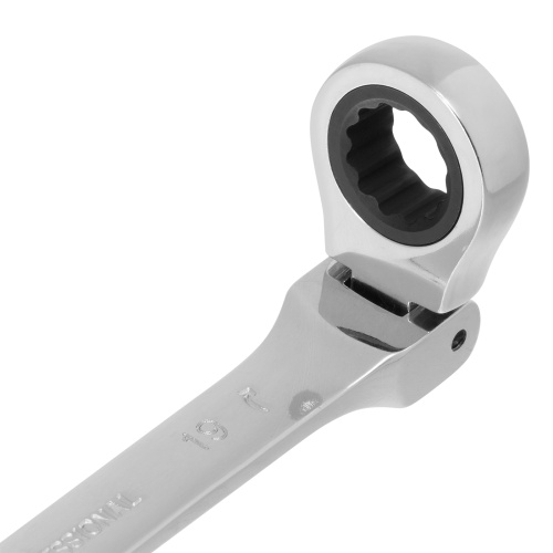 Ключ комбинированный трещоточный, 19 мм, CrV, шарнирный, зеркальный хром Matrix Professional по ценам производителя в Челябинске с доставкой по всей России