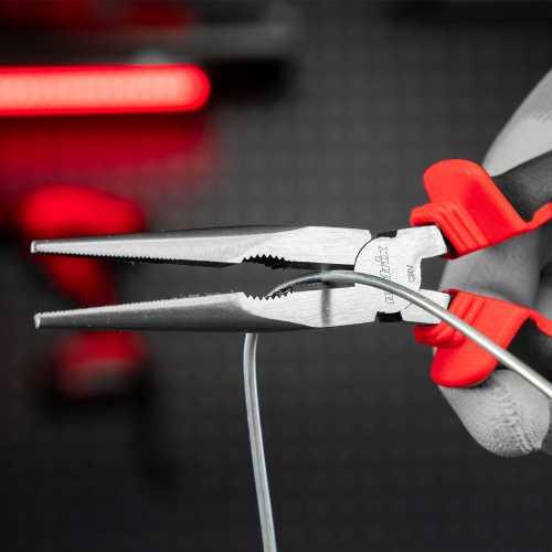 Длинногубцы прямые, 200 мм, хром-ванадий, двухкомпонентные рукоятки Matrix по ценам производителя в Челябинске с доставкой по всей России