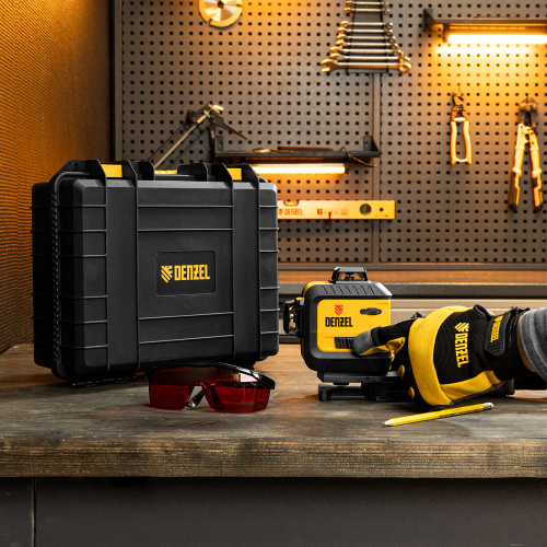 Лазерный уровень мультипризменный LX 360-3 Red, 30 м, 635 нм, аккумулятор Li 2800 мАч, резьба 5/8" Denzel по ценам производителя в Челябинске с доставкой по всей России