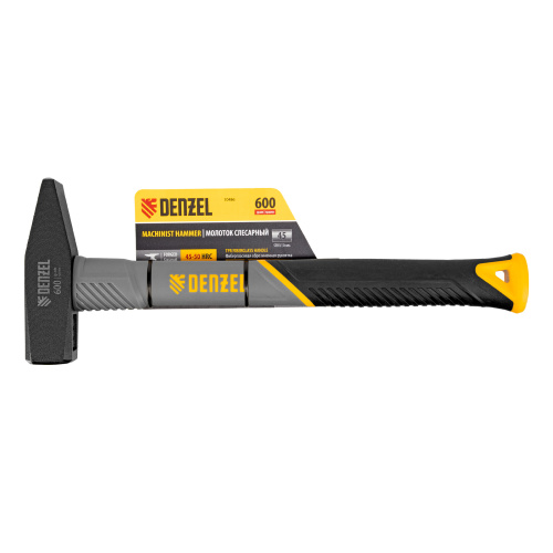 Молоток слесарный, 600 г, кованый, фибергласовая рукоятка c TPR покрытием Denzel по ценам производителя в Челябинске с доставкой по всей России
