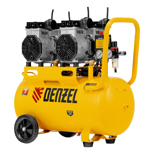 Компрессор безмасляный, малошумный DLS 2200/50, 2200 Вт, 2x1100, 50 л, 380 л/мин Denzel по ценам производителя в Челябинске с доставкой по всей России