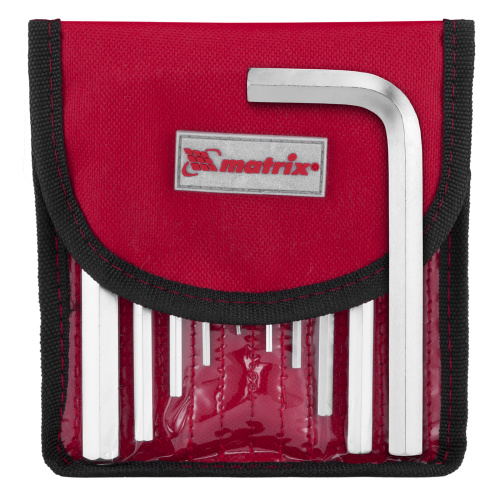 Набор ключей имбусовых HEX, 1.5-12 мм, CrV, 10 шт, короткие, сатин, чехол Matrix по ценам производителя в Челябинске с доставкой по всей России