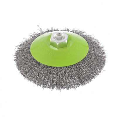 Щетка для УШМ, 125 мм, М14, "тарелка", витая проволока Сибртех по ценам производителя в Челябинске с доставкой по всей России