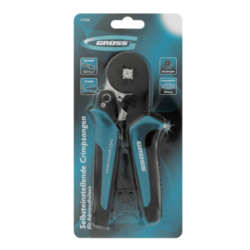 Клещи (пресс-клещи) для обжима наконечников электропроводов с сечением 0.25-8 мм2 Gross по ценам производителя в Челябинске с доставкой по всей России