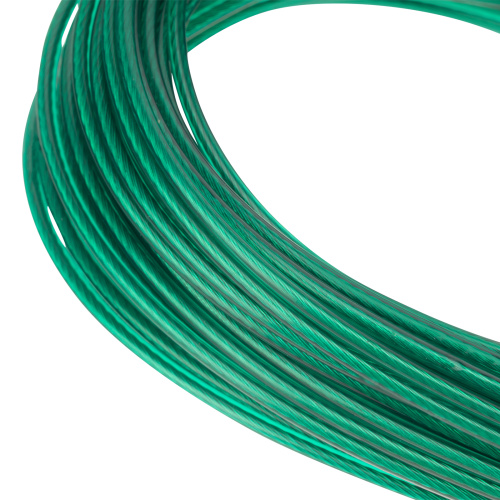 Трос металлополимерный зеленый ПР-3.0, толщина 3.0 мм, моток 20 метров Сибртех по ценам производителя в Челябинске с доставкой по всей России
