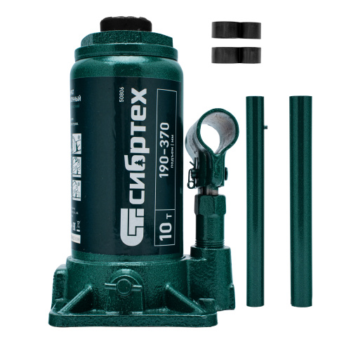 Домкрат гидравлический бутылочный, 10 т, 190-370 мм Сибртех по ценам производителя в Челябинске с доставкой по всей России