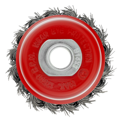 Щетка для УШМ, 65 мм, М14, "чашка", крученая проволока 0.5 мм Matrix по ценам производителя в Челябинске с доставкой по всей России