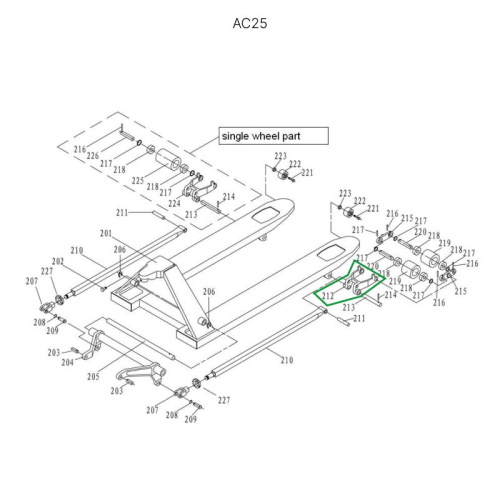 Рычаг силового блока для гидравлических тележек AC25 по ценам производителя в Челябинске с доставкой по всей России