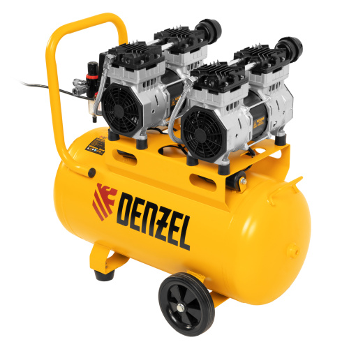 Компрессор безмасляный, малошумный DLS 1500/50, 1500 ВТ, 2x750, 50 л, 260 л/мин Denzel по ценам производителя в Челябинске с доставкой по всей России