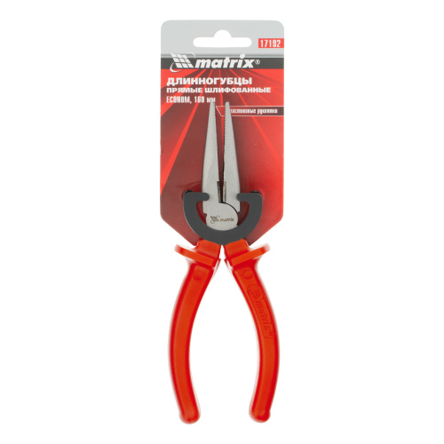 Длинногубцы прямые Econom, 160 мм, шлифованные, пластмассовые рукоятки Matrix по ценам производителя в Челябинске с доставкой по всей России