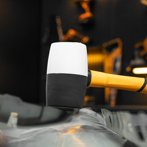 Киянка резиновая, 225 г, черно-белая, фибергласовая рукоятка c TPR покрытием Denzel по ценам производителя в Челябинске с доставкой по всей России