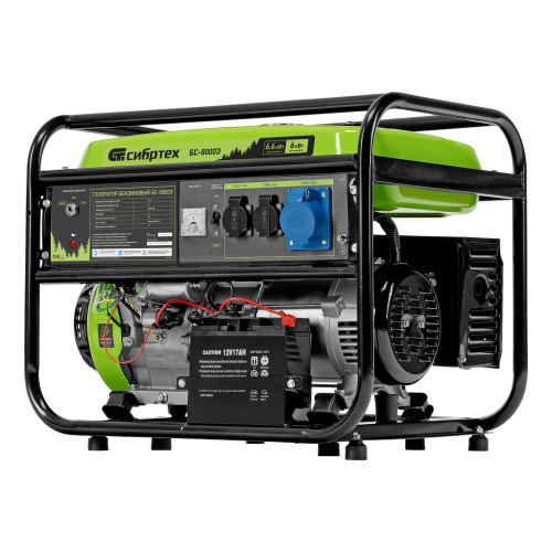 Генератор бензиновый БС-8000Э, 6,6 кВт, 230В, четырехтактный, 25 л, электростартер Сибртех по ценам производителя в Челябинске с доставкой по всей России