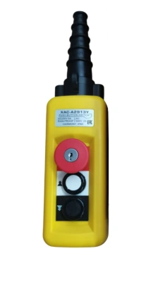 Пульт управления XAC-A2913Y для тали (2 кнопки, 2 скорости, ключ-марка, стоп, IP65, 380В) купить в Москве с доставкой по всей России | ProtosMarket.ru