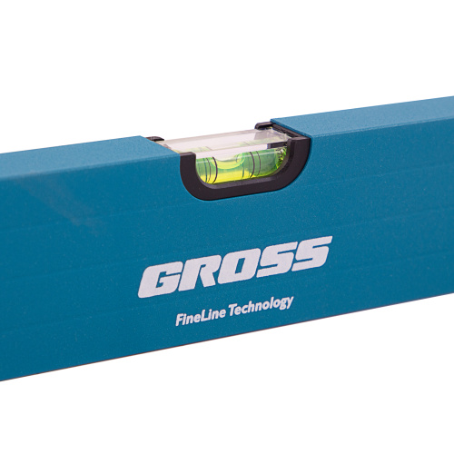 Уровень алюминиевый, 1500 мм, усиленный с ударопрочными заглушками, рукоятки, 3 глазка Gross по ценам производителя в Челябинске с доставкой по всей России